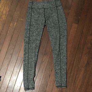 High-Rise Gray Seam-Detail Leggings